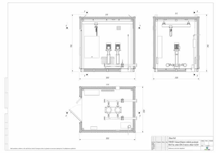 План размещения оборудования станции второго подъема ГРИНЛОС 10 м3/ч