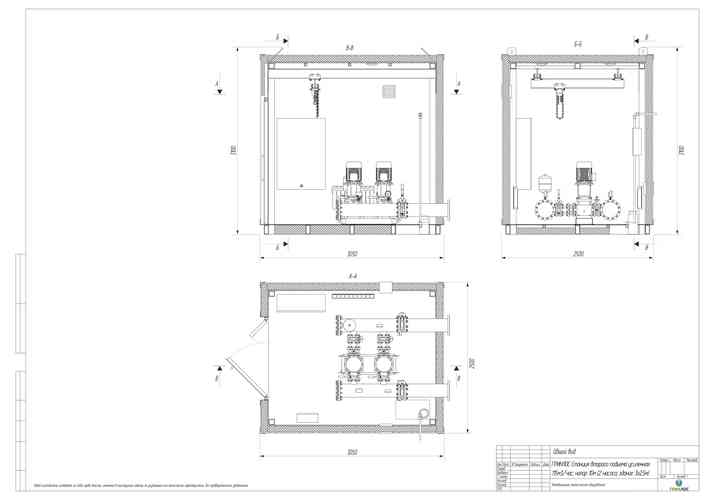Чертеж блочно-модульной станции ГРИНЛОС 115 м3/ч напор 10 м