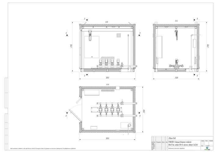 Конструкторский чертеж станции ГРИНЛОС в контейнере 3x2,5 м