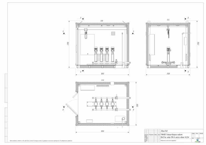 Конструкторский чертеж станции ГРИНЛОС в контейнере 3x2,5 м