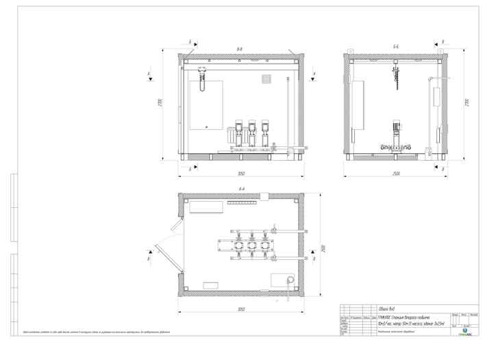 Конструкторский чертеж станции ГРИНЛОС в контейнере 3x2,5 м