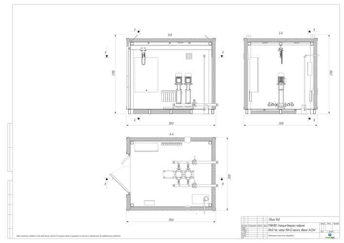 Конструкторский чертеж станции ГРИНЛОС в контейнере 3x2,5 м