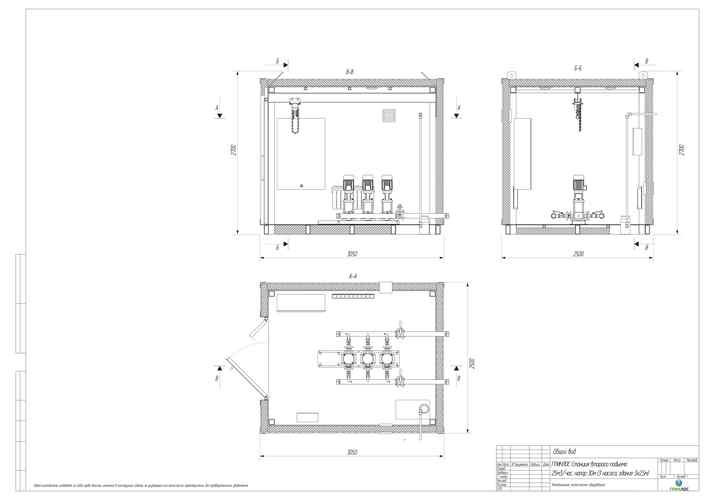 Конструкторский чертеж станции ГРИНЛОС в контейнере 3x2,5 м