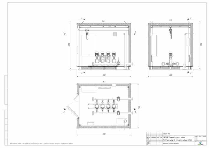 План размещения оборудования станции второго подъема ГРИНЛОС 25 м3/ч