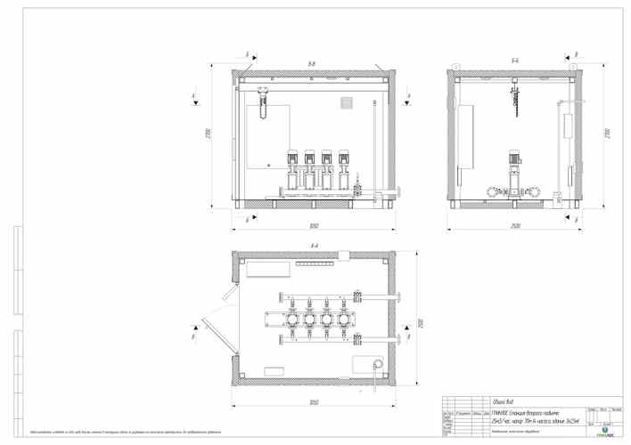 Чертеж блочно-модульной станции ГРИНЛОС 25 м3/ч напор 70 м