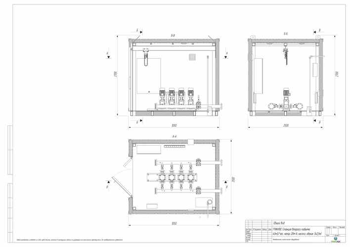План размещения оборудования станции второго подъема ГРИНЛОС 40 м3/ч